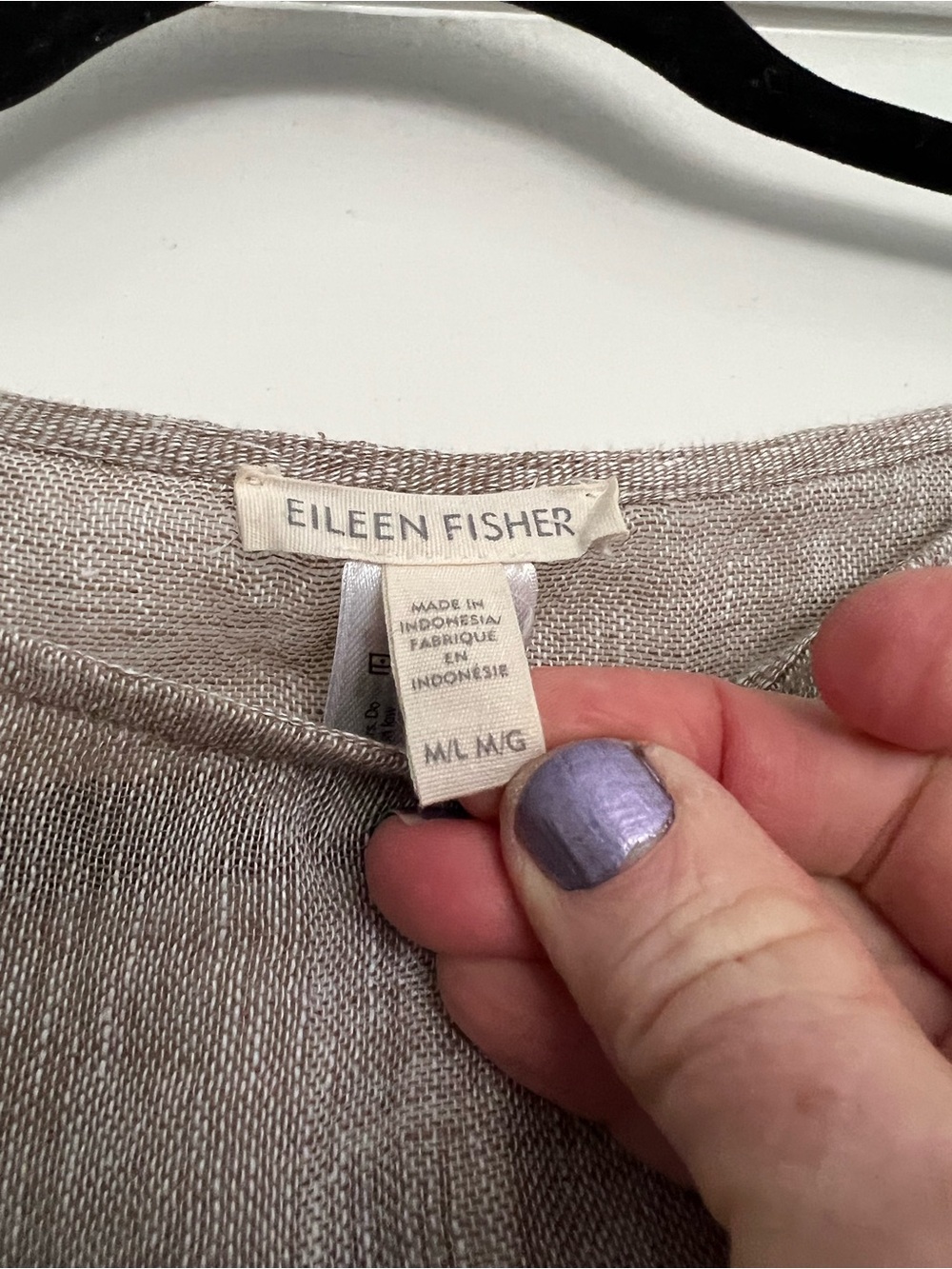 Eileen Fisher Relaxed Linen Boxy Top in Taupe - Picture 2 of 4